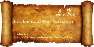 Leitersdorfer Katalin névjegykártya